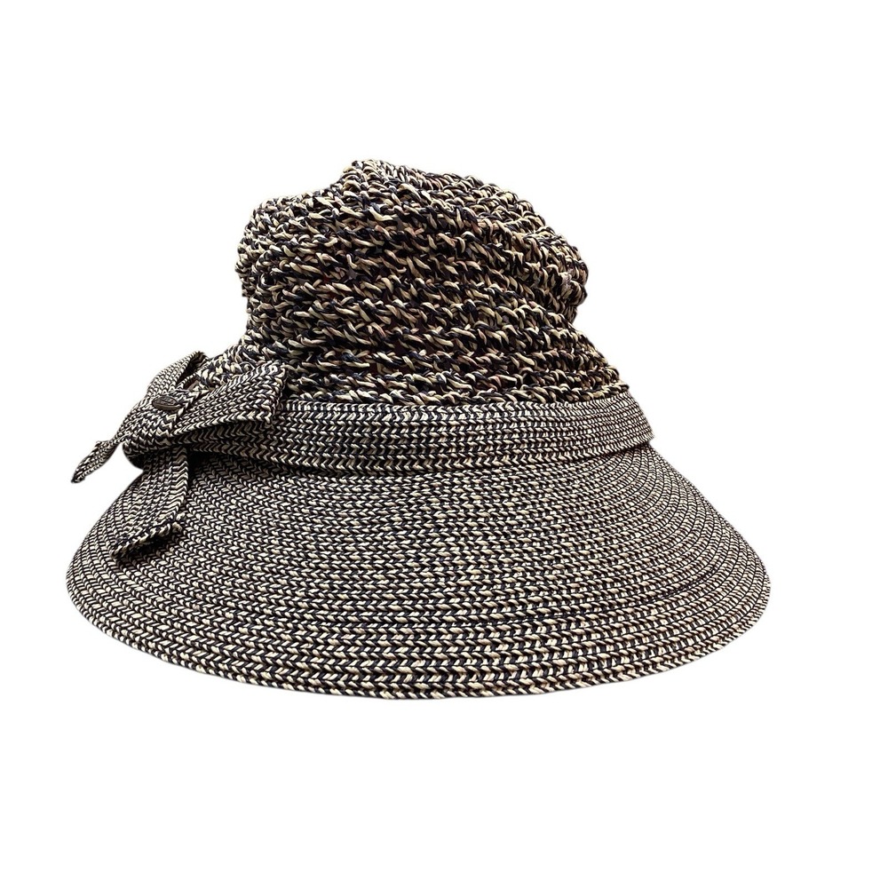 Scala Hat | Natural Paper & Nylon | Women's | Front Rimmed With Bow